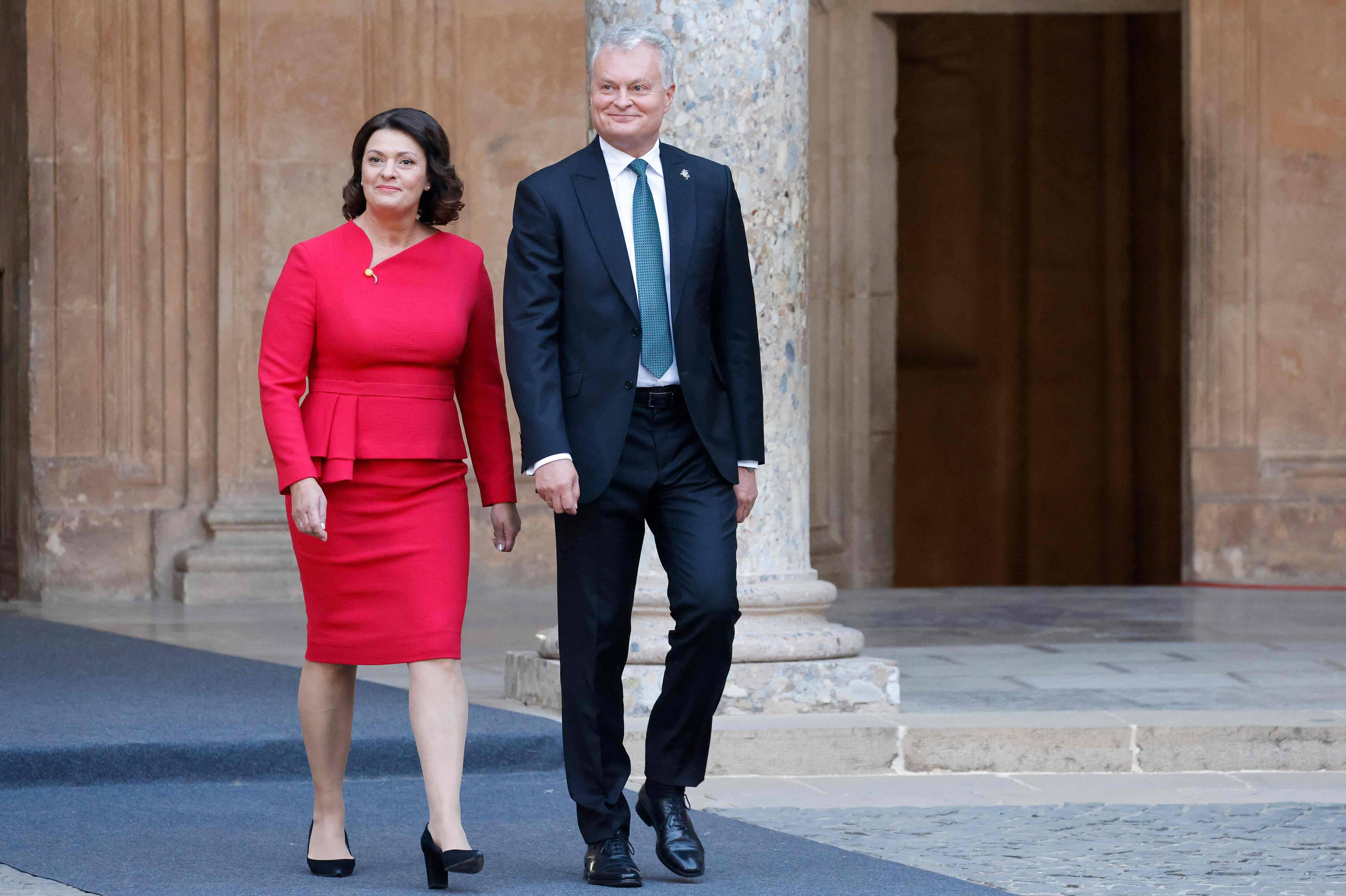 Litauens president Gitanas Nausedal og førstedame Diana Nausedine
