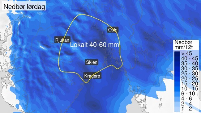 Lokalt mye nedbør