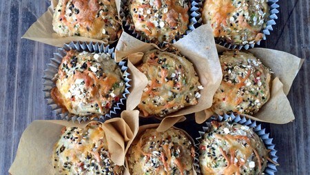 Lunsjmuffins med ost og skinke Lunsjmuffins med ost og skinke