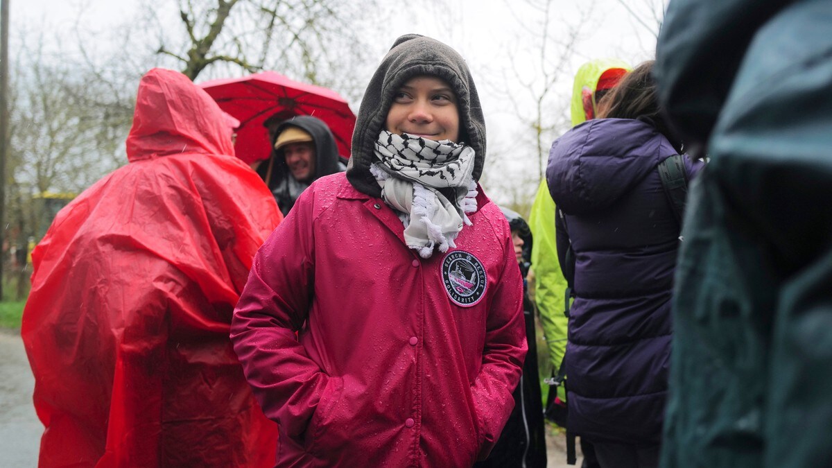 Gretha Thunberg på forbudt klimaprotest