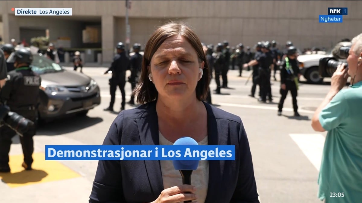 Tåregass mot demonstranter i Los Angeles