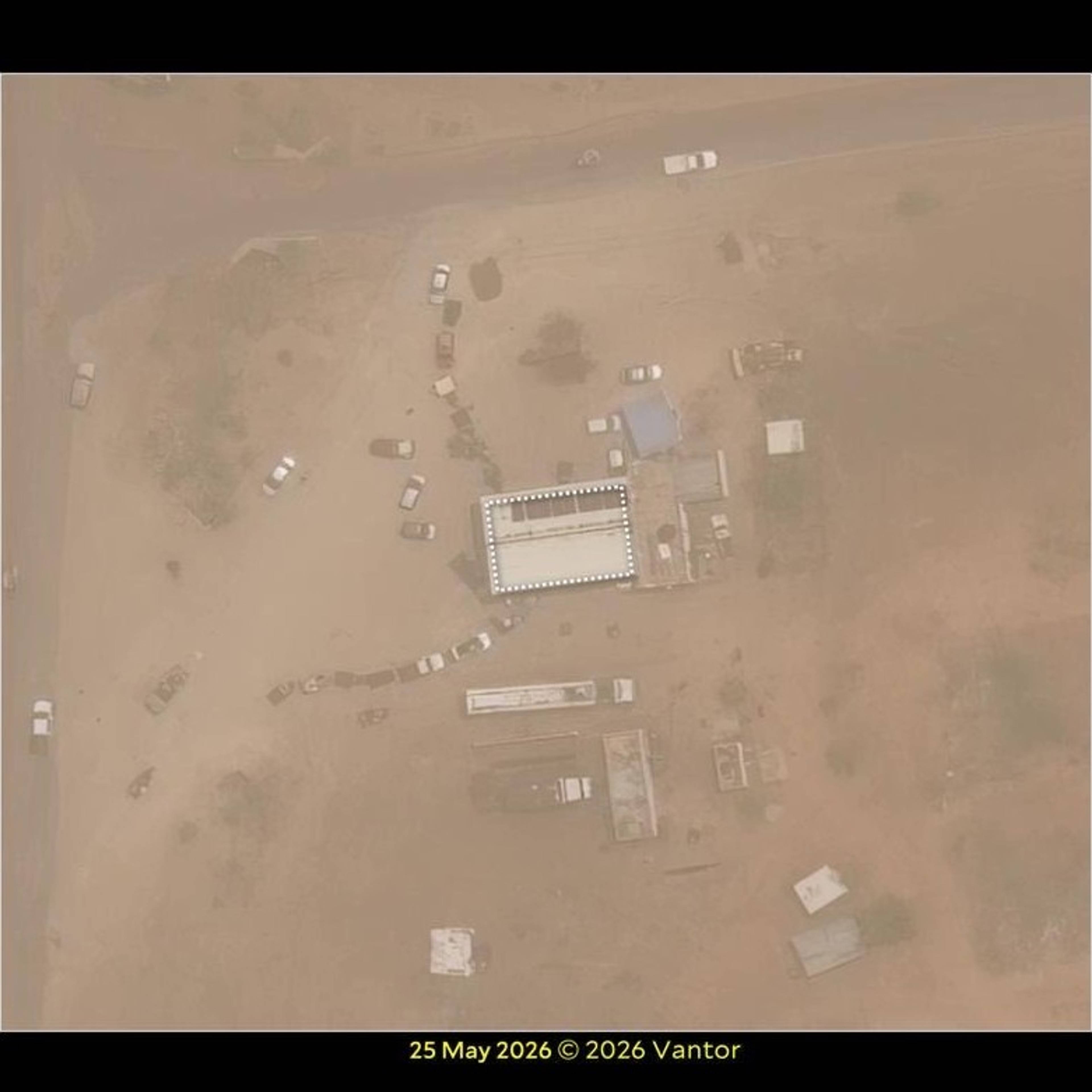 Satellittbilde av Al-Karimat-bensinstasjonen i El Obeid i Sudan.
