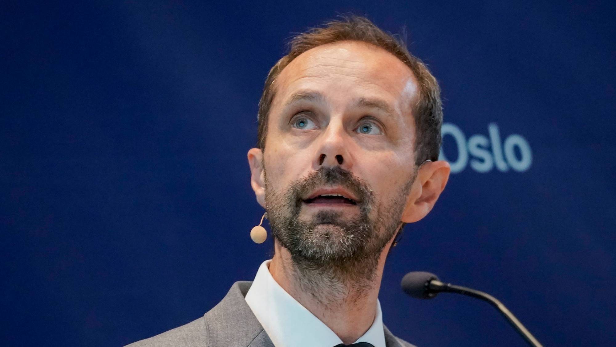 Finansbyråd Hallstein Bjercke holder pressekonferanse etter fremleggelse av budsjett for Oslo kommune for 2025.
