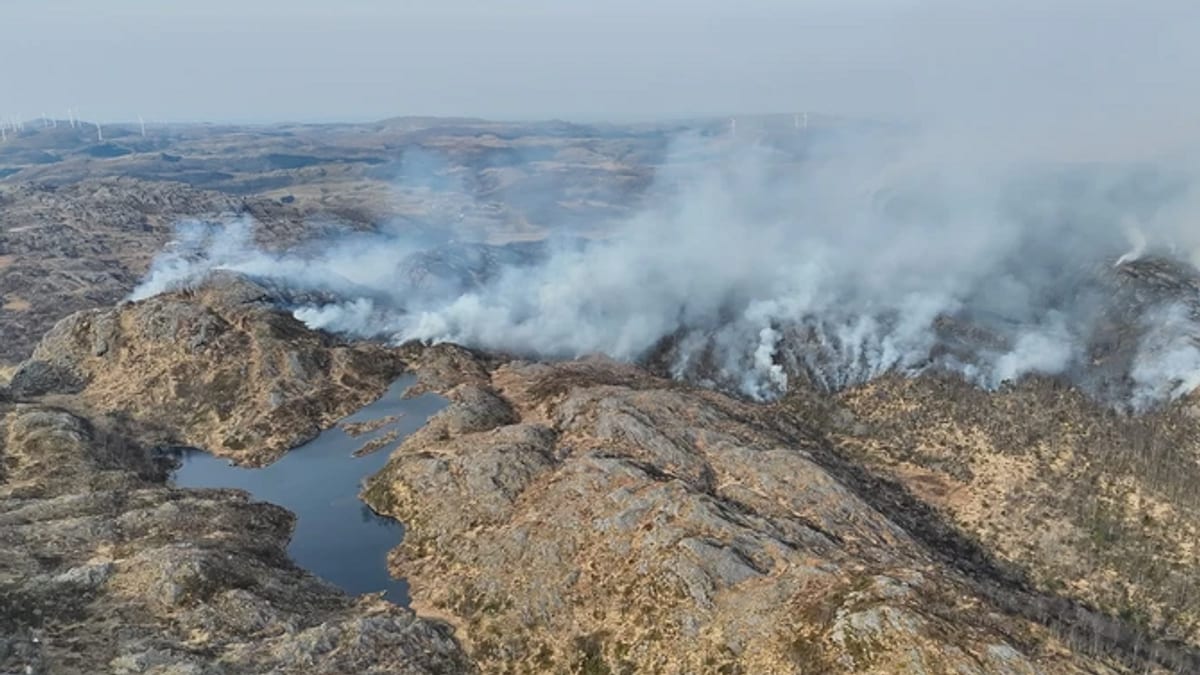 Stor lyngbrann i Rogaland: Ute av kontroll