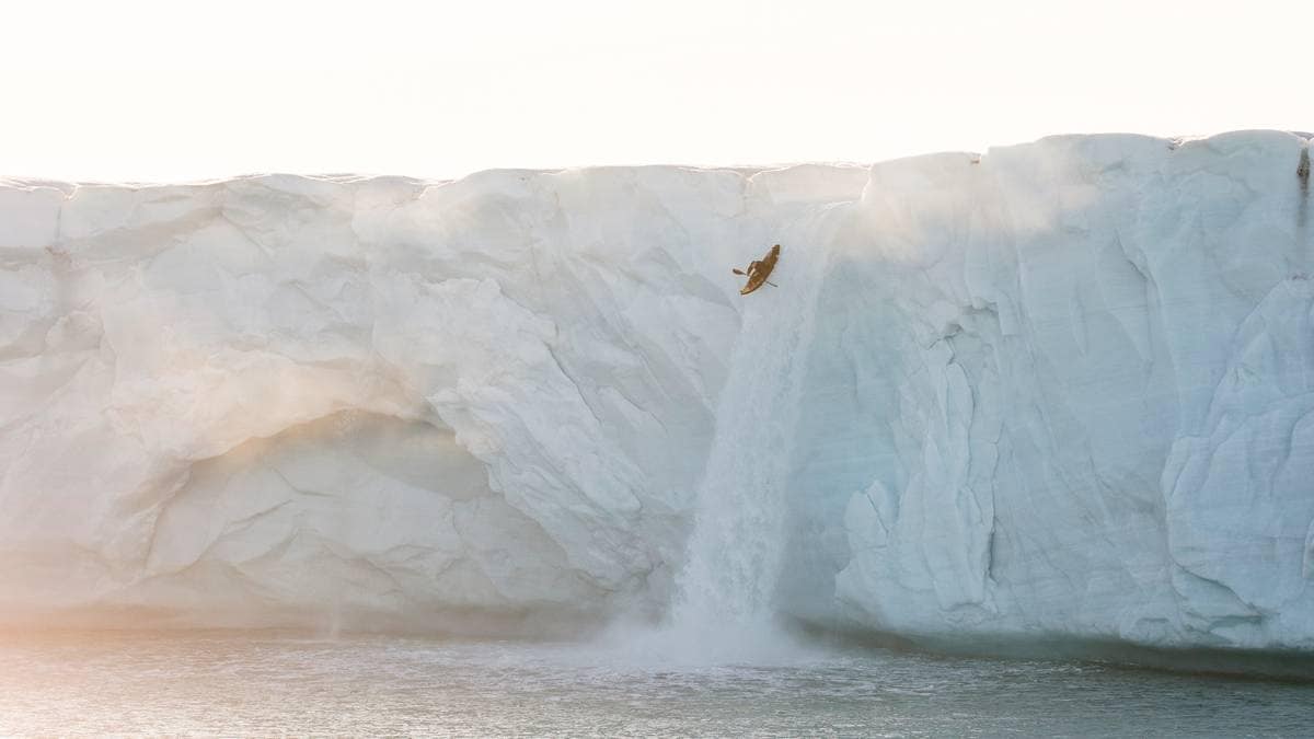 Professional Kayaker Aniol Serrasolses Conquers 20 Meter Glacial Waterfall in Svalbard, Defies Death in New Extreme Sports Stunt