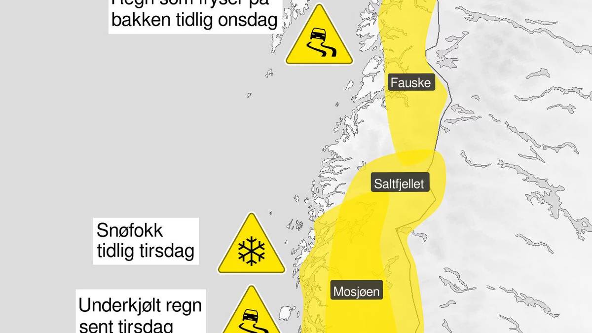 Tirsdag starter med snøfokk: – Veier kan bli stengt