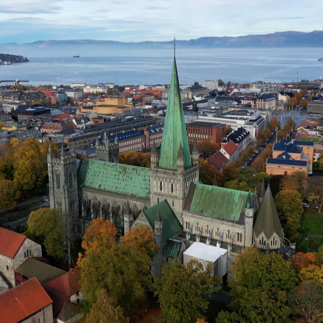Trondheim by Nidarosdomen
