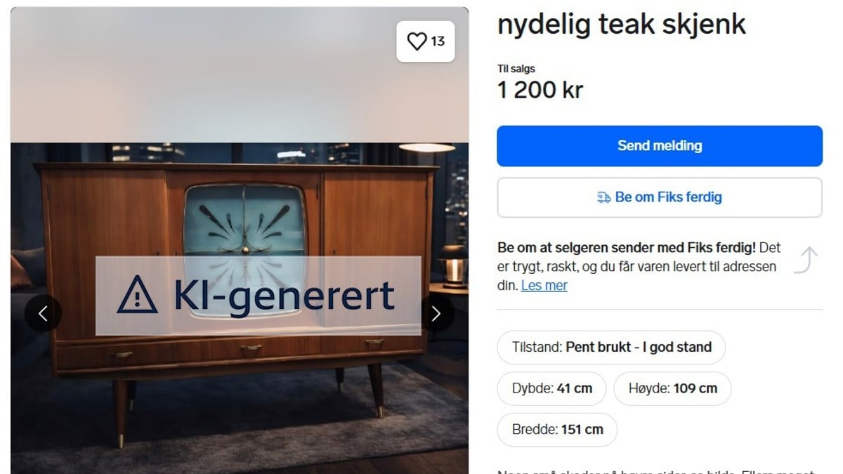 Brukar KI-bilete i Finn-annonsar: &ndash; Svekker jo tilliten