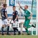 Foto: Marit Hommedal / NTB,NTB Fotballspiller i grønn drakt feirer mål sammen med medspiller foran motstandere i mørke drakter. (Bildebeskrivelsen er laget av en KI-tjeneste)