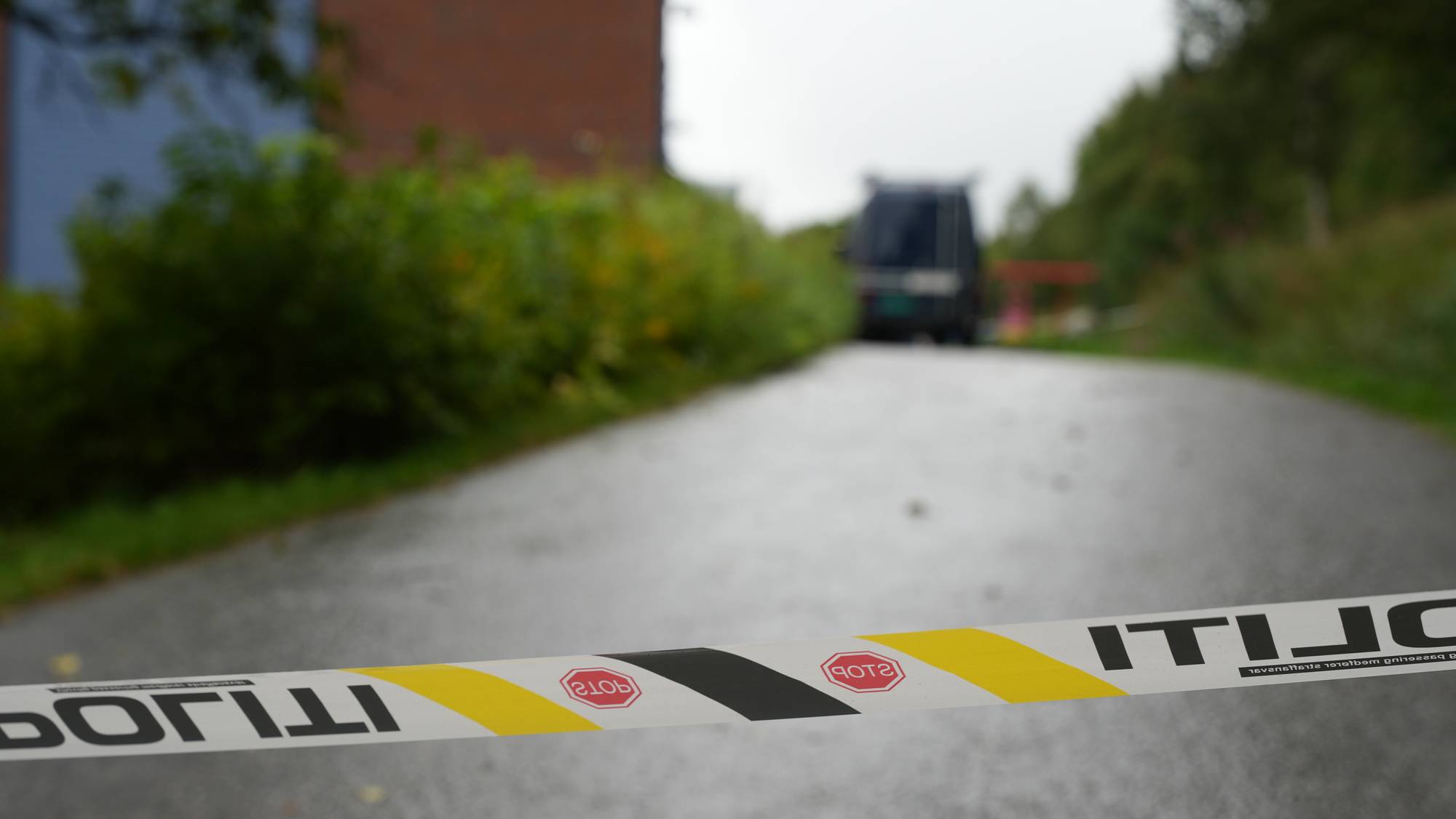 Politisperring ved åstedet.