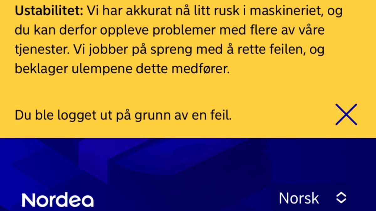 Nettbank-trøbbel hos Nordea