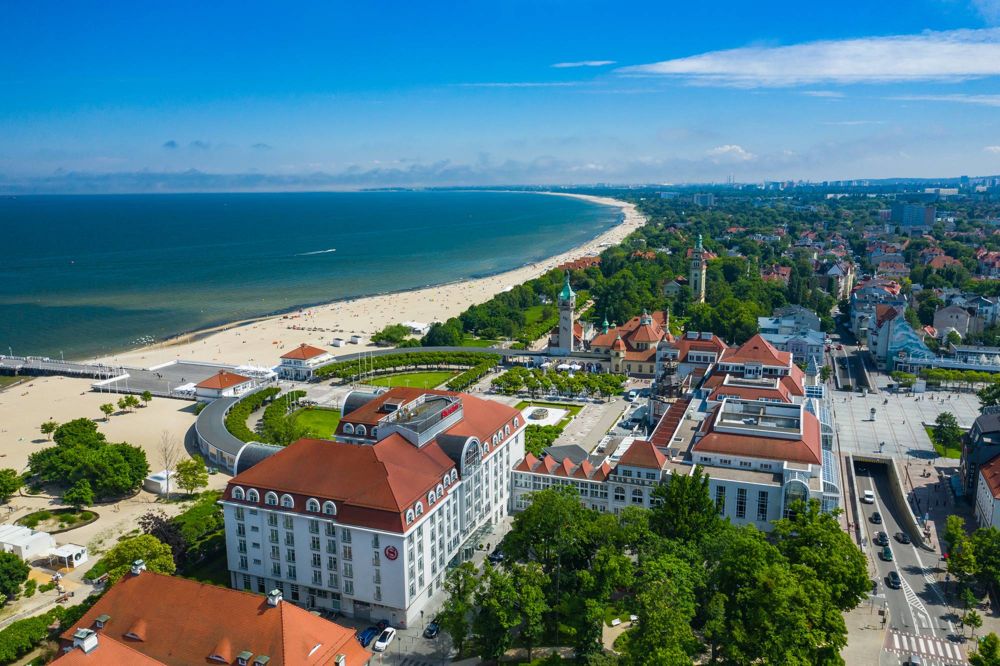 Sopot Aerial View. Beautiful architecture of Sopot resort from a
