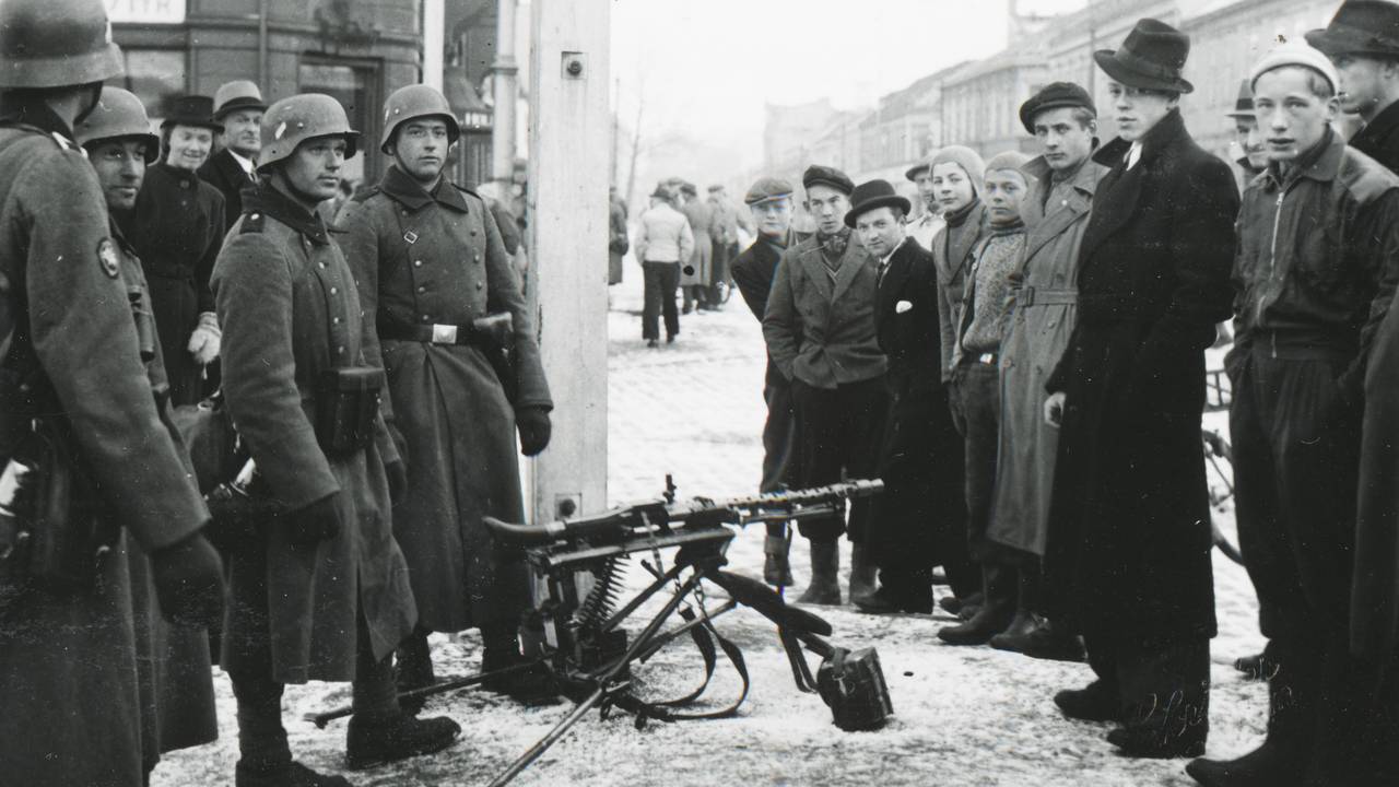 Tyske soldater har gått i land i Trondheim, 9.april 1940